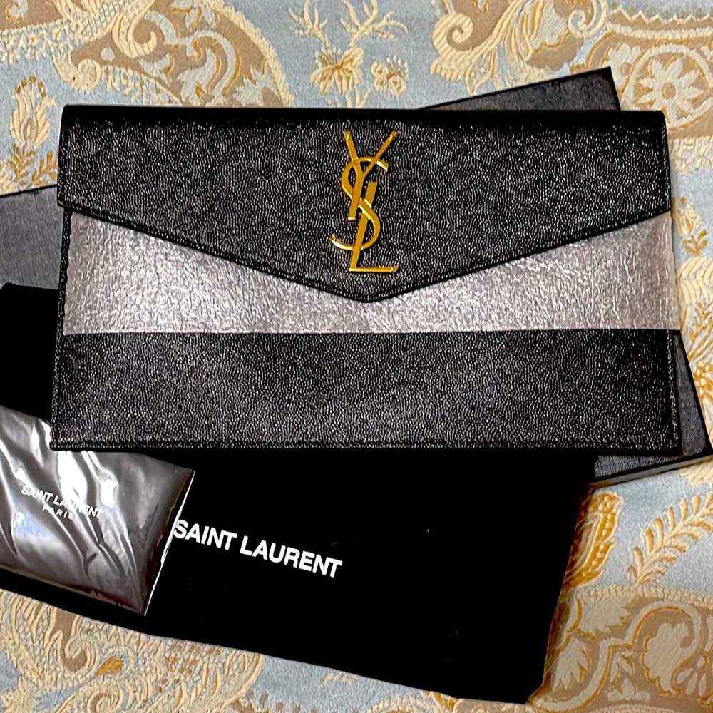 BNWT YSL Uptown Clutch Pouch Authentic!